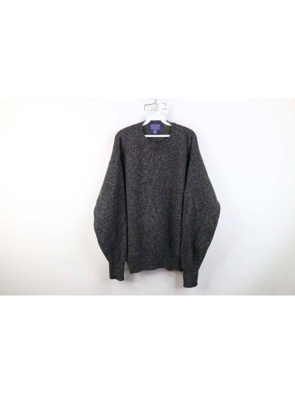 Vintage 90s Pendleton Mens Large Blank Rainbow Fleck Shetland Wool Knit Sweater